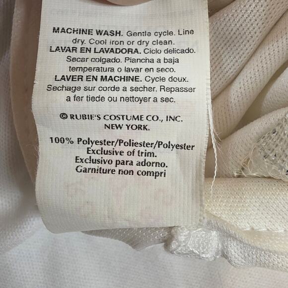 Vintage Rubie’s Angel Costume White Gold Sequin Dress Child Medium USA Made 70s - Picture 4 of 12